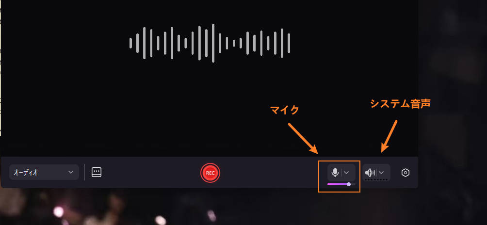 オーディオ録音の設定を行う