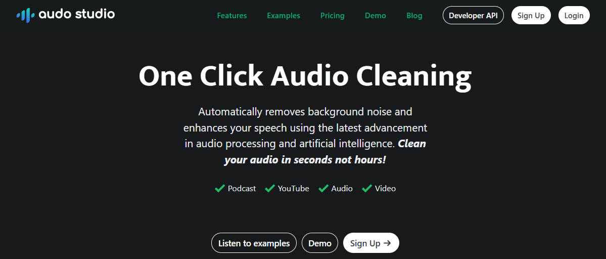 おすすめの音声ノイズ除去サイトaudo studio