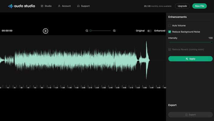 audo studioで背景ノイズを除去する