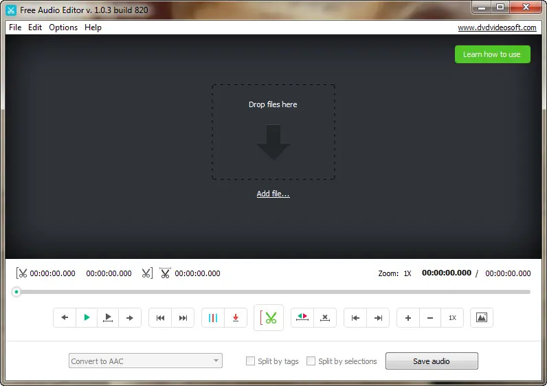 おすすめのMP3編集ソフトDVDVideoSoft Free Audio Editor