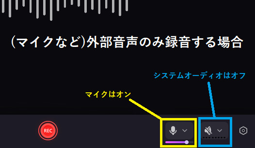 windows10外部音声のみ録音ときの設定