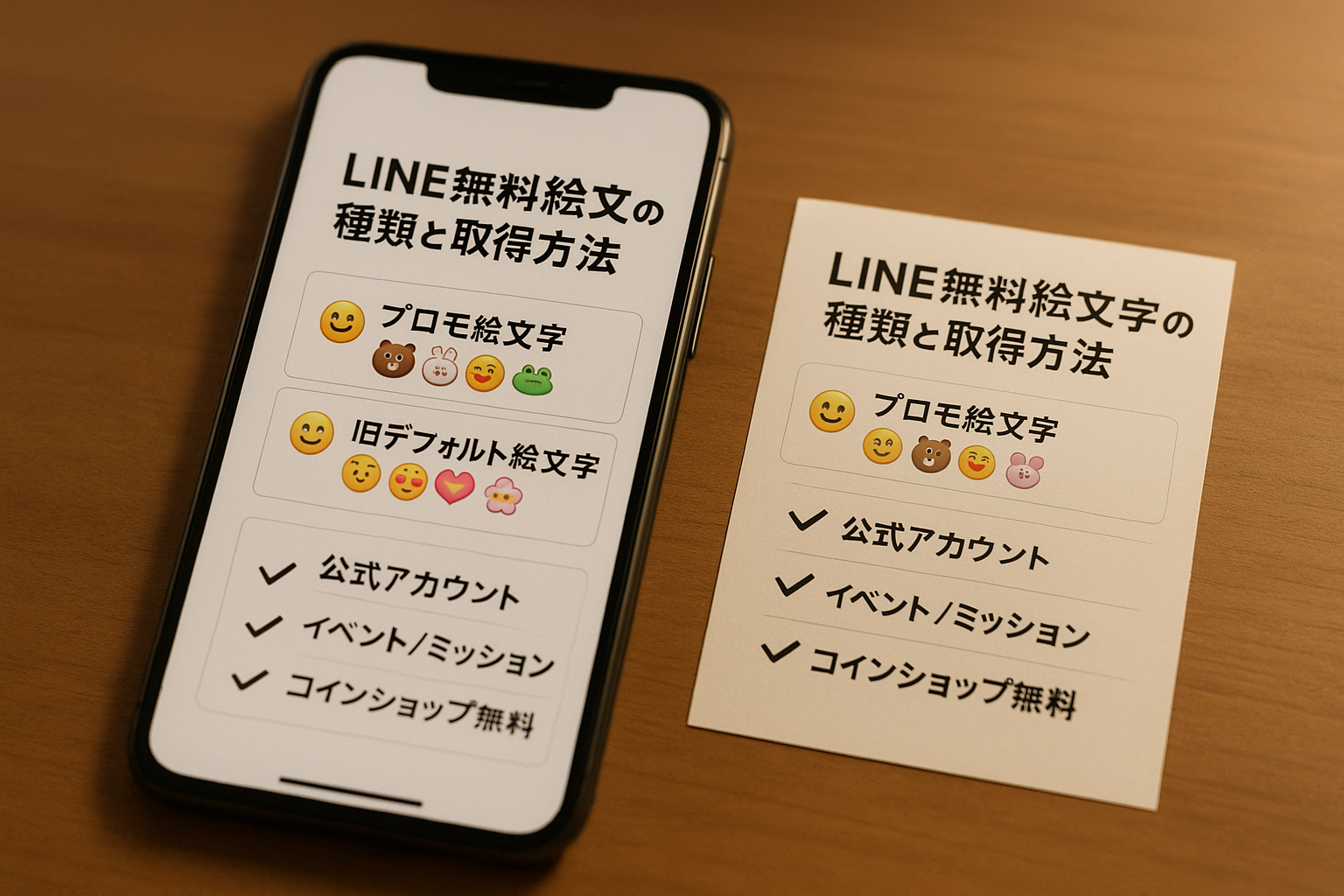 Line無料絵文字の種類と取得方法のイメージ