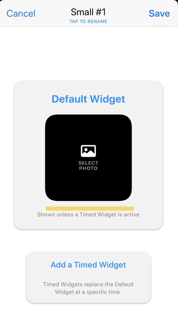 「Default Widget」をタップ