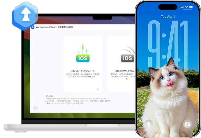 iOSのアップグレード画面。