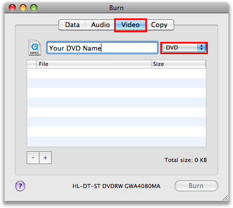 Mac用DVD burner