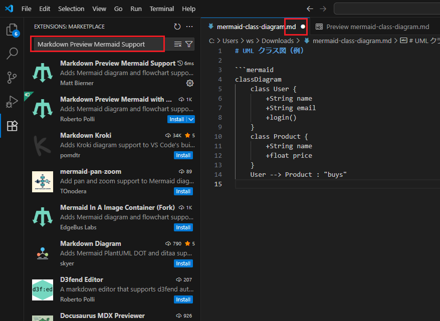 Markdown Preview Mermaid Support