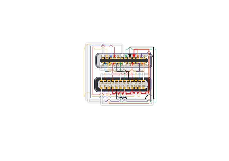 USB Type-Cオス／メスそれぞれの端子配線例