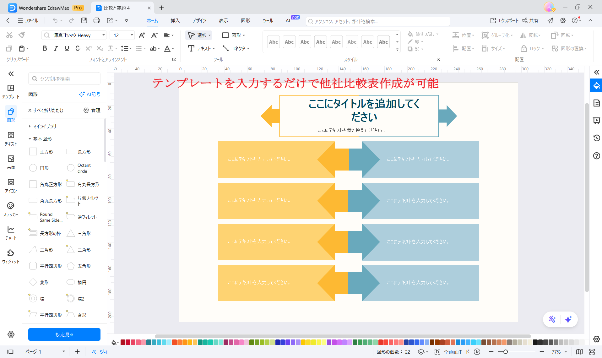 EdrawMax AI生成機能 4P分析 フレームワーク自動作成
