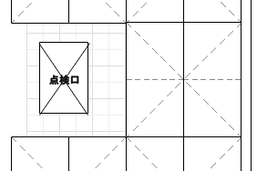 壁に設置された点検口記号