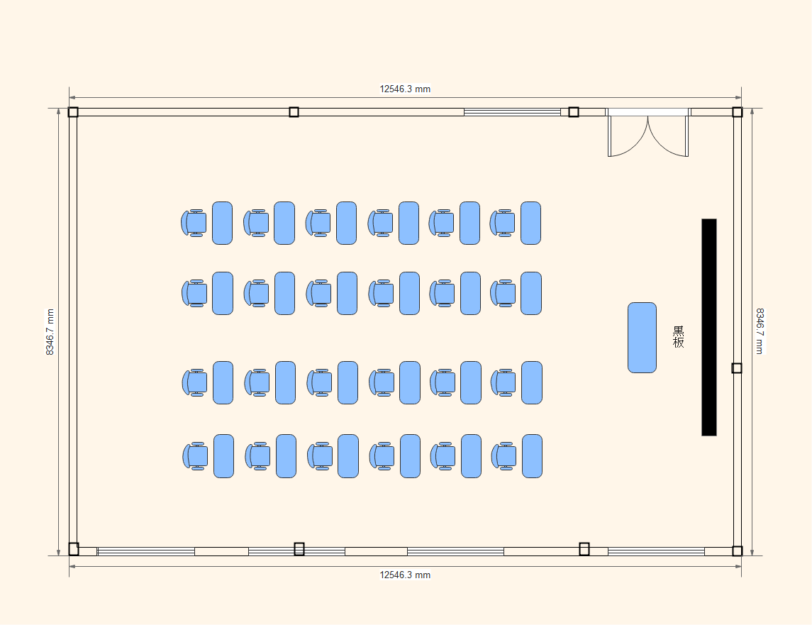 小・中・高の典型的な教室レイアウト