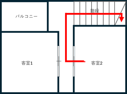 避難経路を描く
