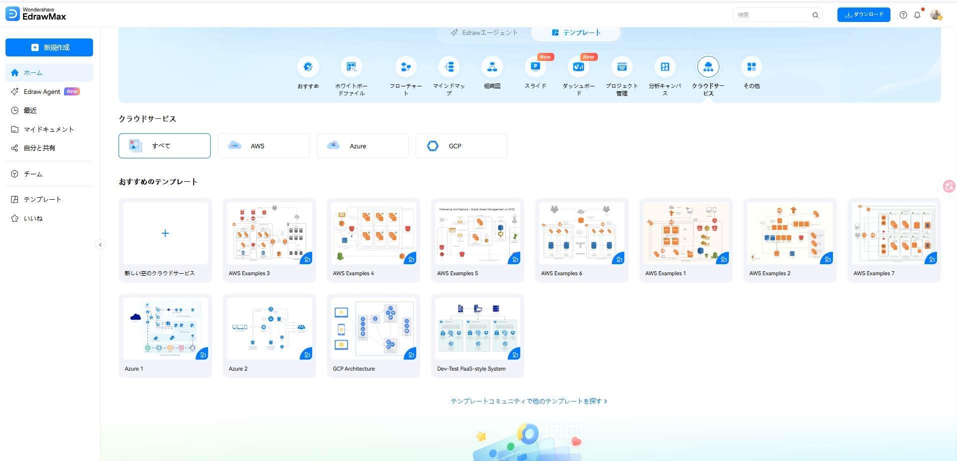 EdrawMaxのネットワーク図テンプレート例