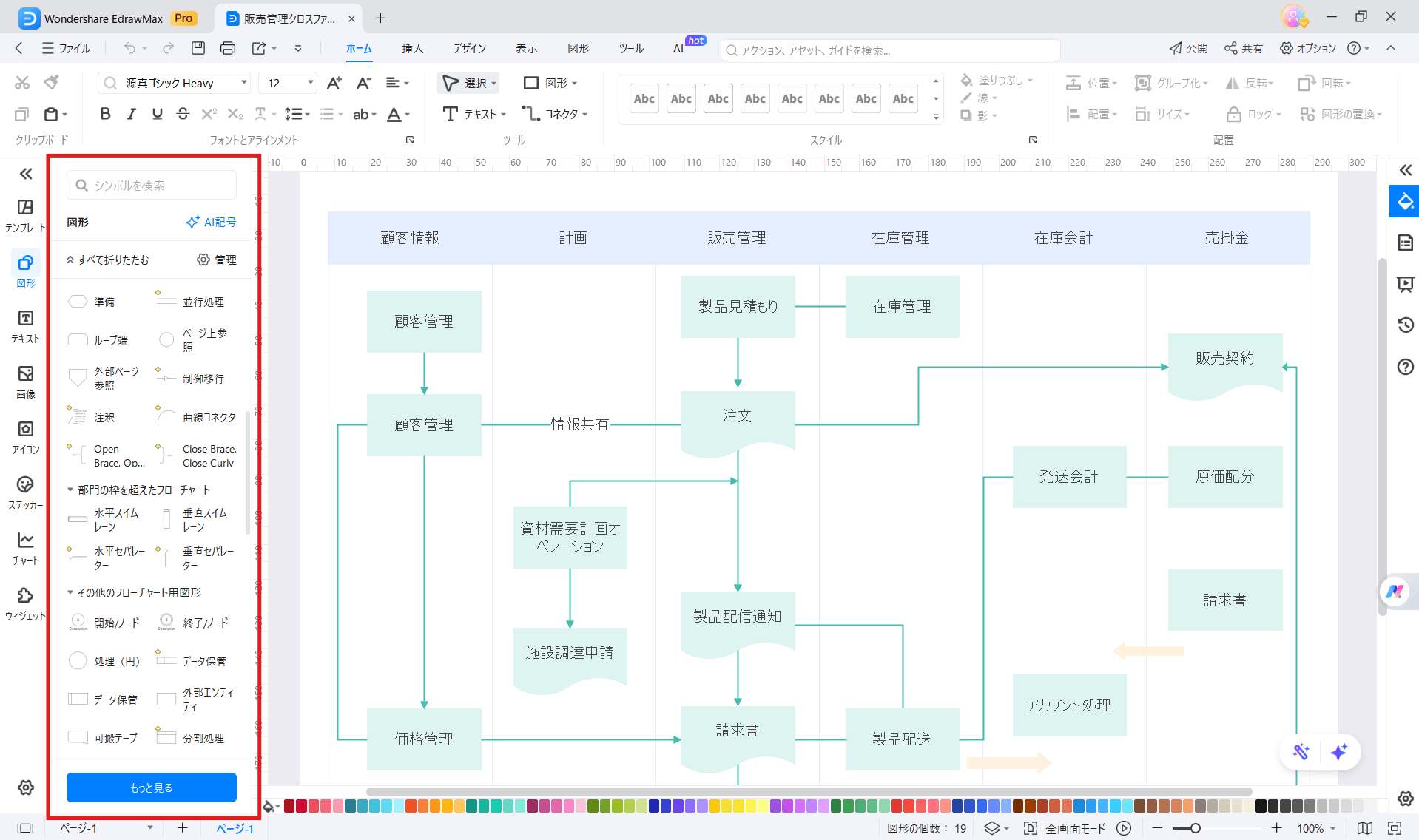 EdrawMax 豊富な素材を提供