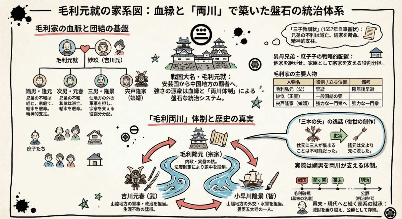 毛利元就　系図