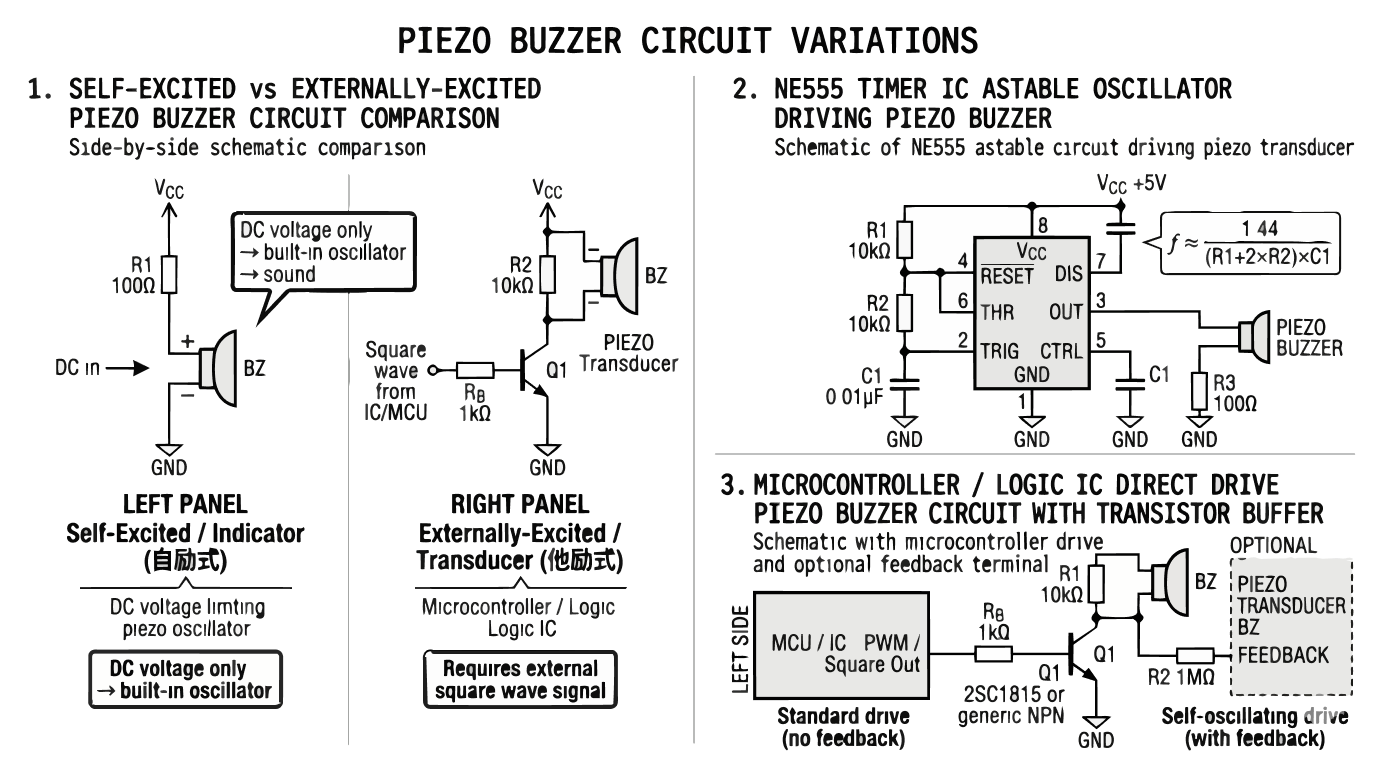 圧電ブザー回路図