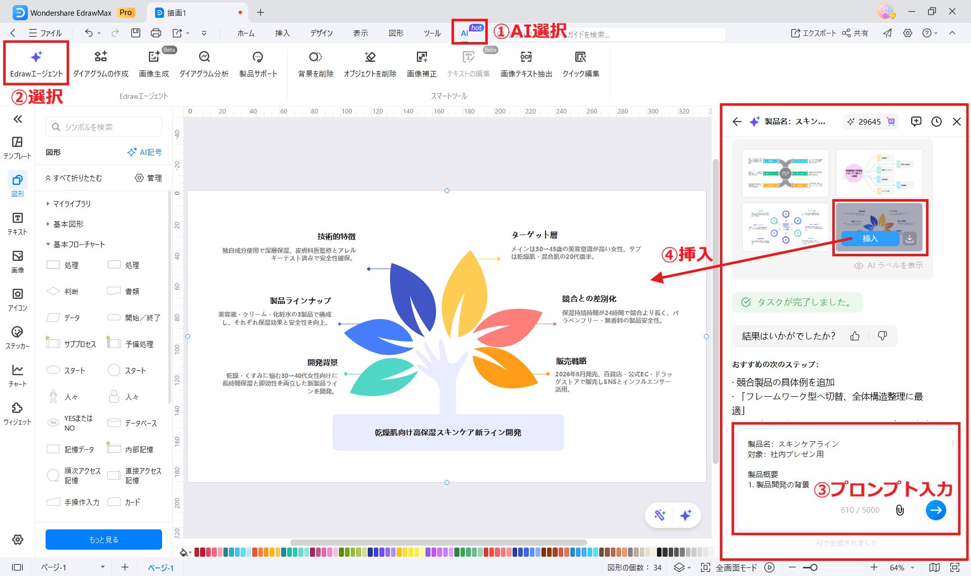 パワポでおしゃれな目次作成に役立つEdrawMax AIパワポ作成機能