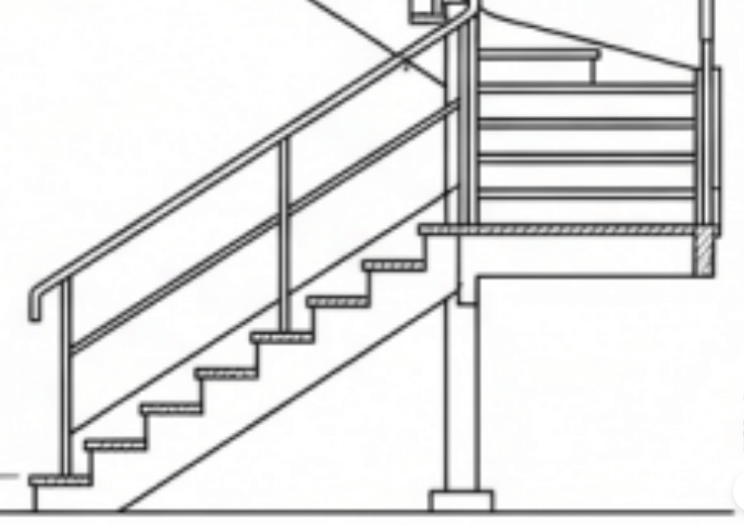 手すりは断面図にどこまで描きます