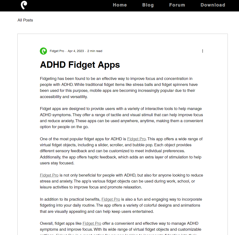 ADHD対策 Fidget App