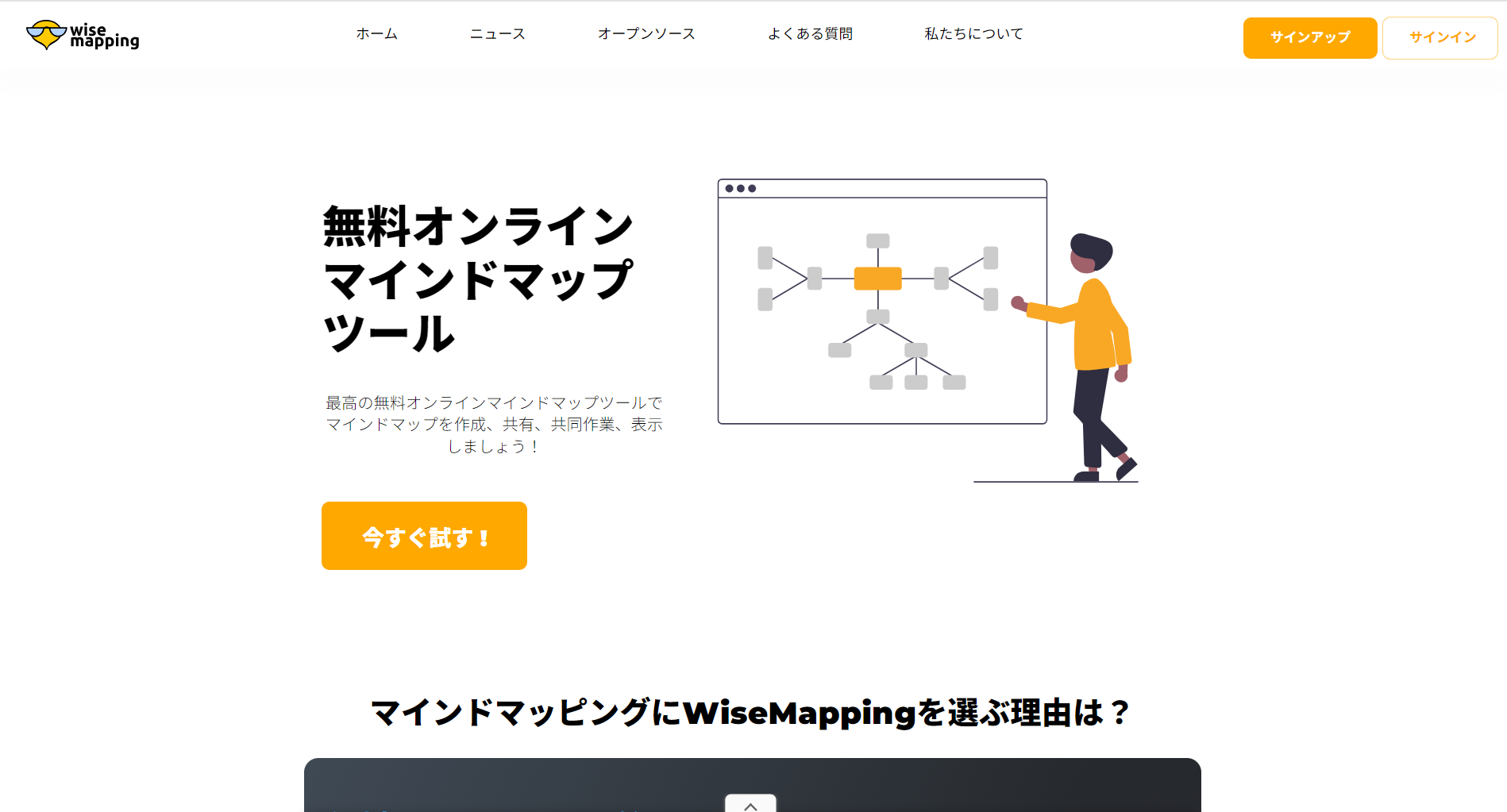 マインドマップソフト WiseMapping
