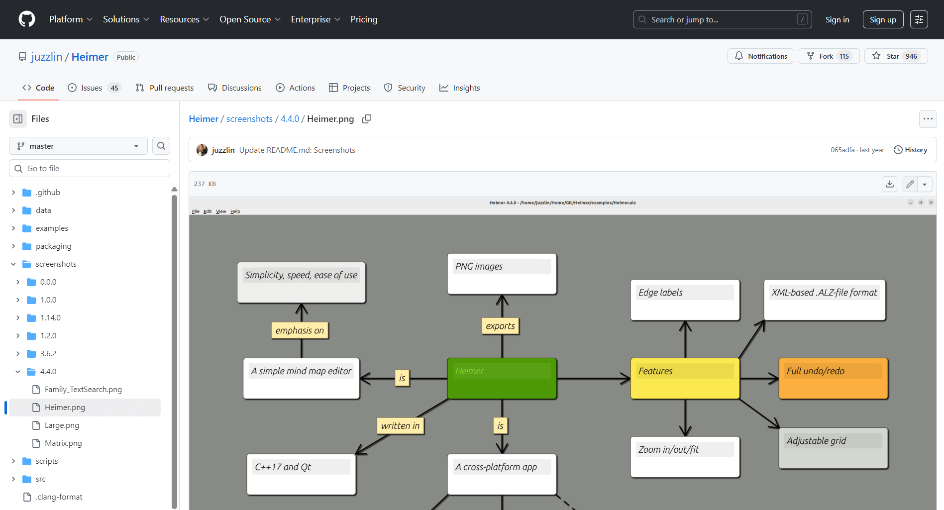 マインドマップソフト Heimer