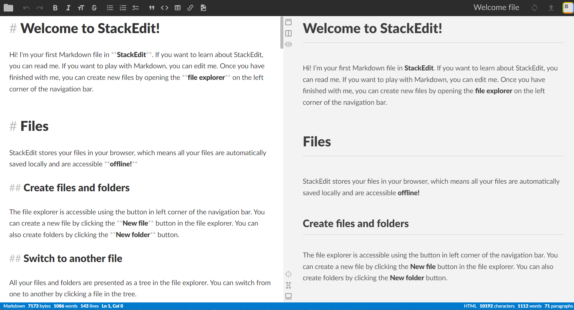 Markdownエディタ StackEdit