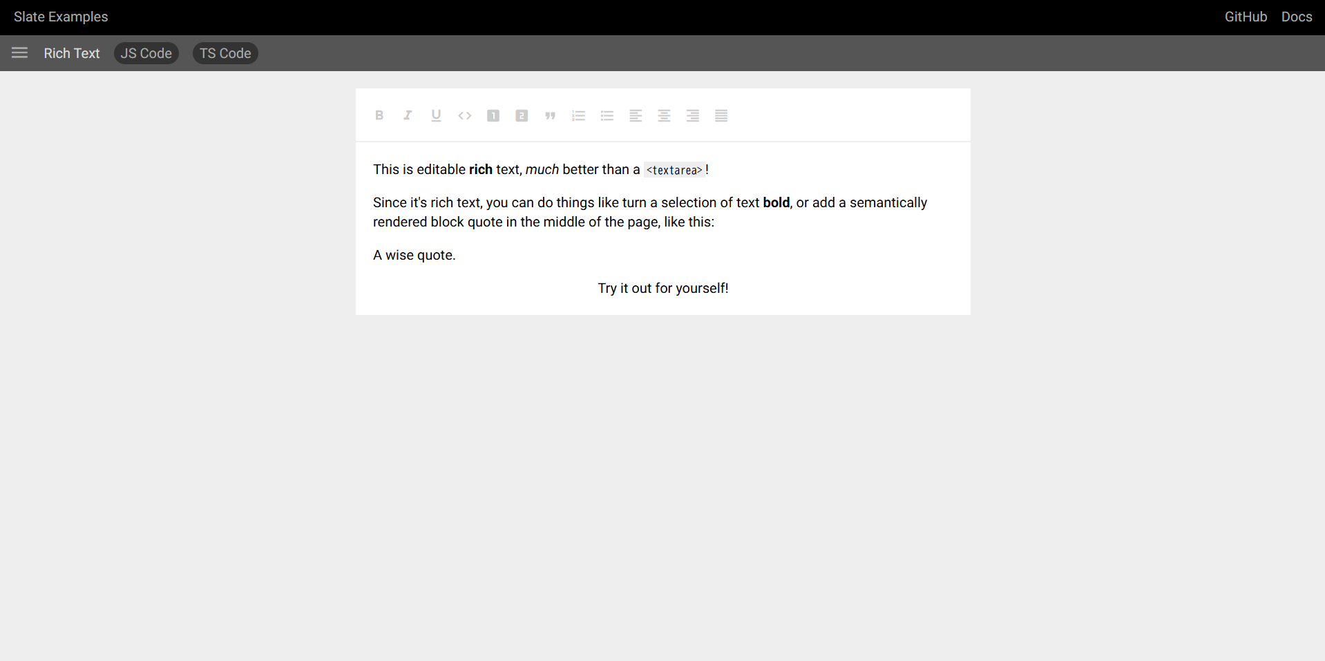 リッチテキストエディタ Slate