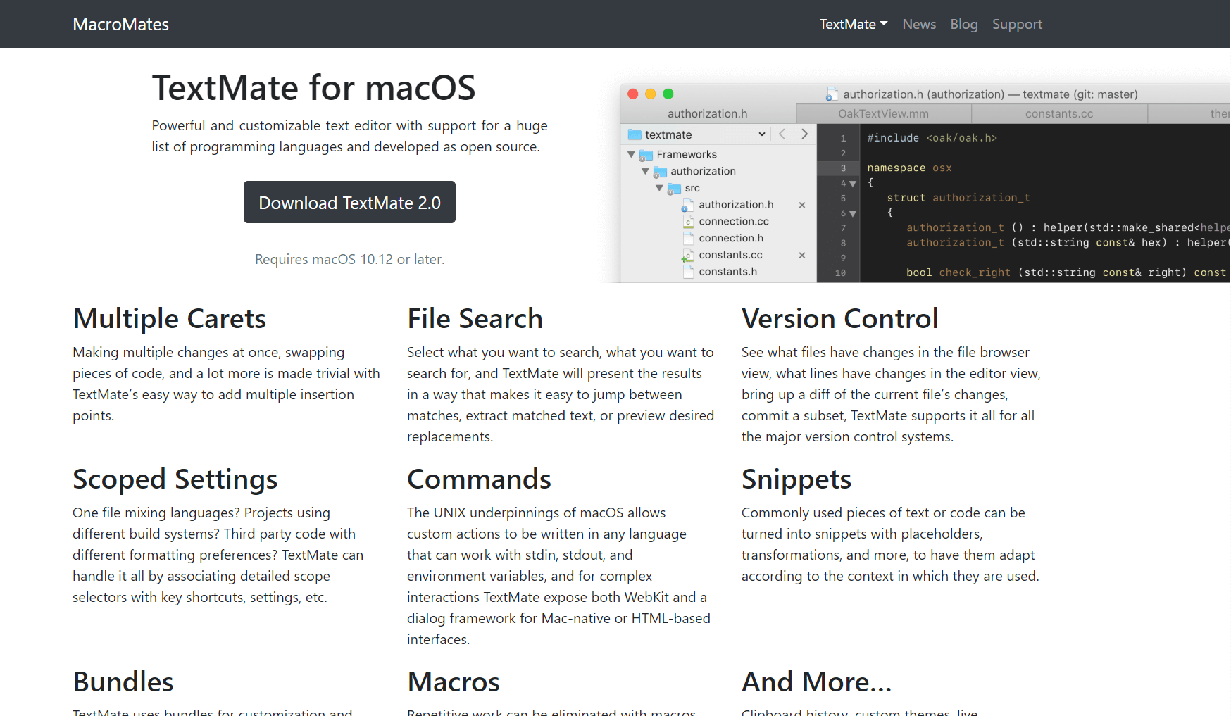 テキストエディタ TextMate mac