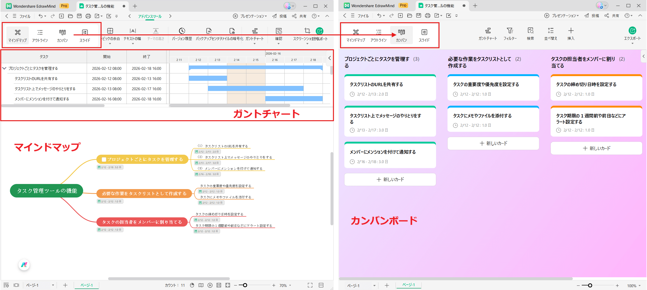 チームのタスク管理に役立つツールEdrawMind ガントチャートやカンバンボードでもタスク管理できる