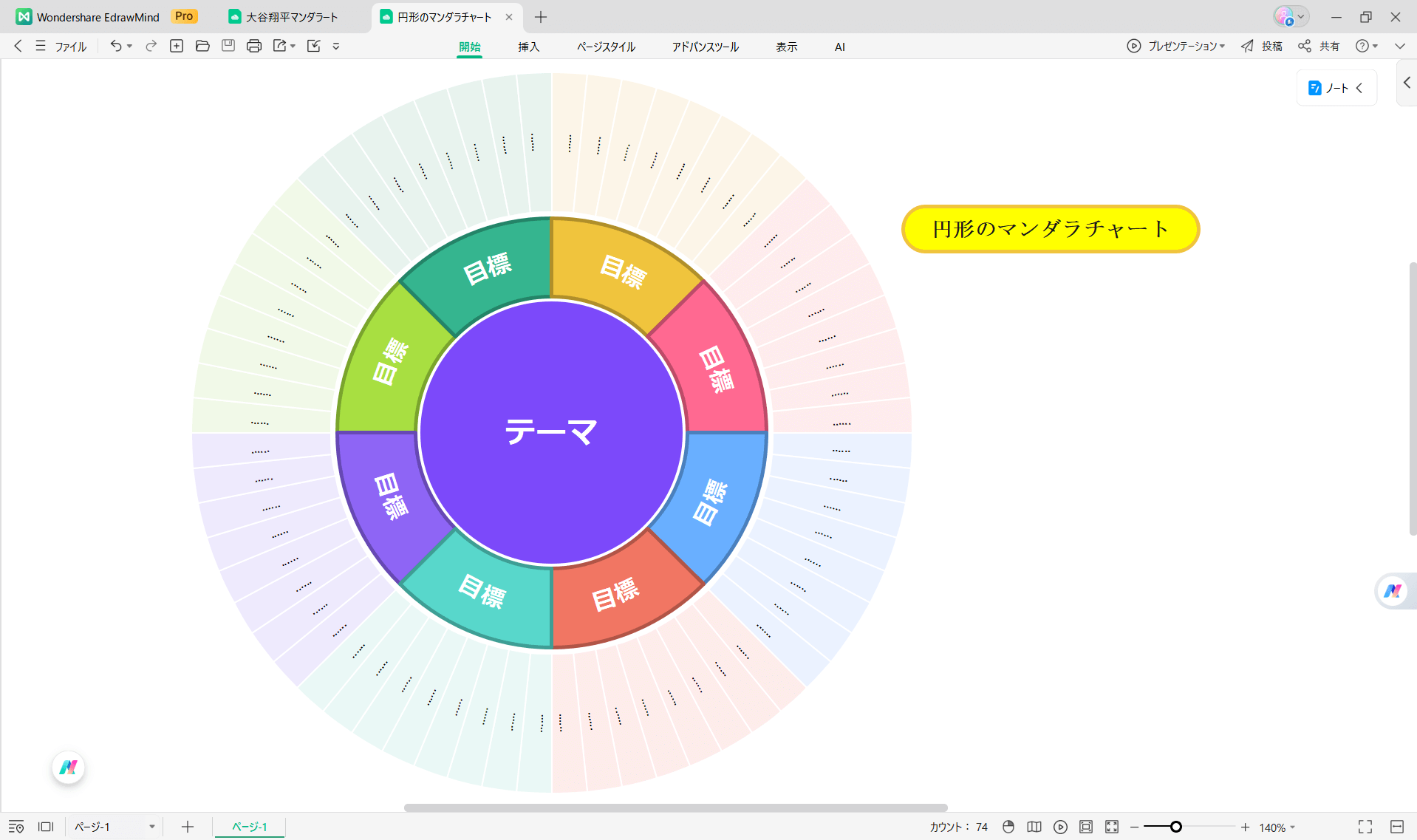 円形のマンダラチャート