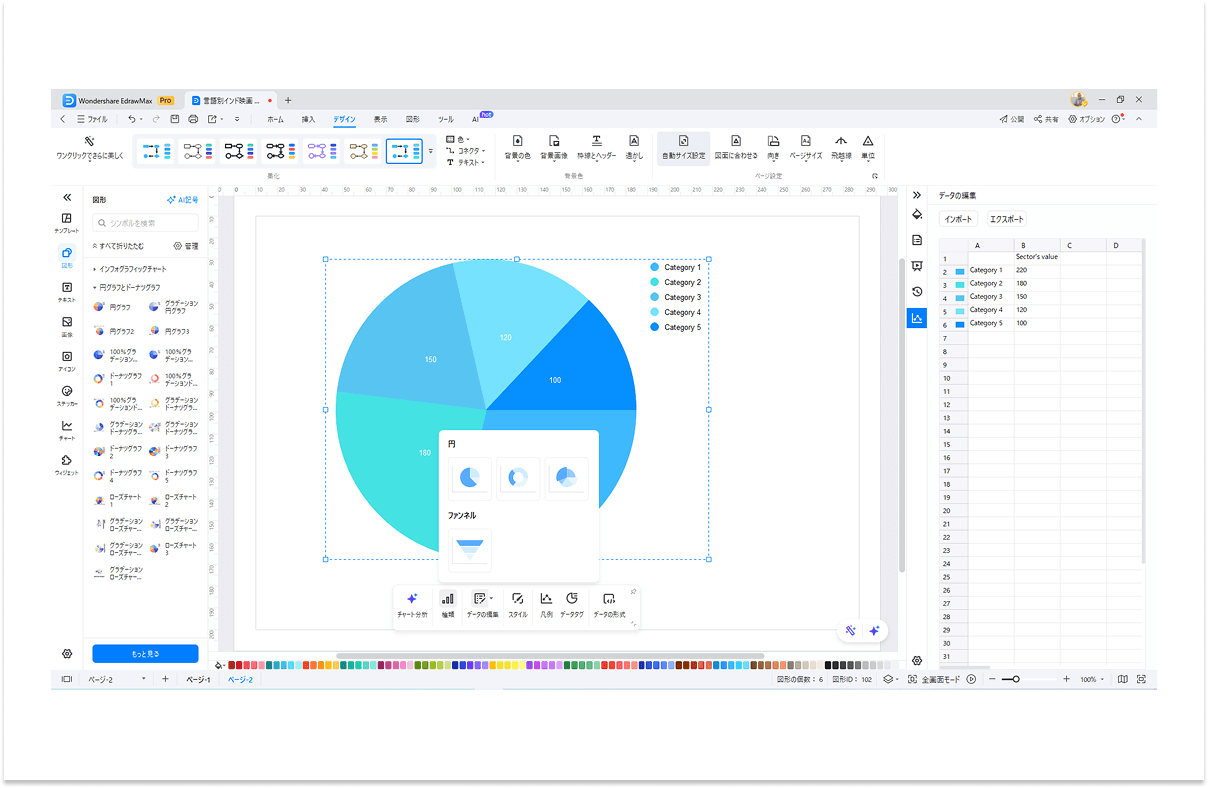 データのインポートで自動生成