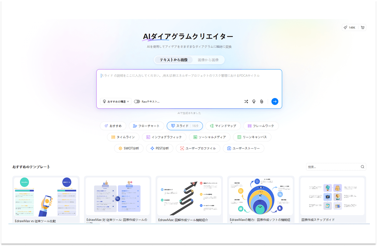 AIによるプレゼン資料作成機能