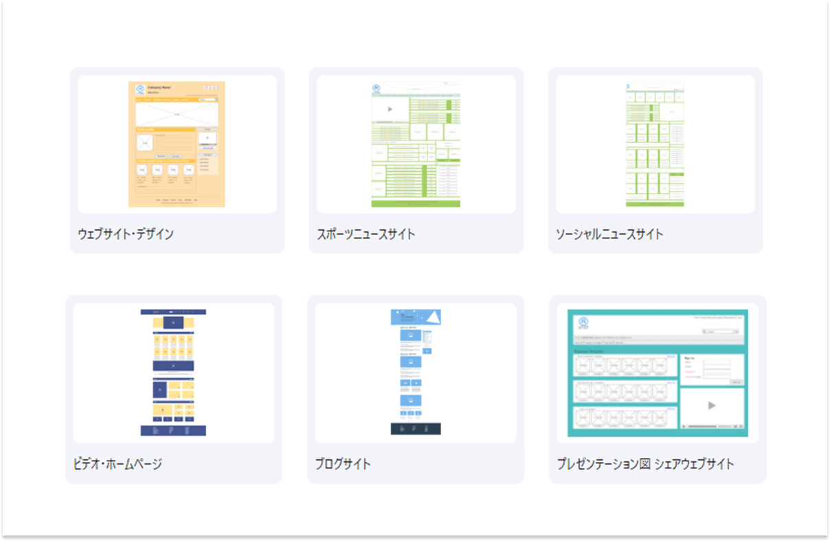 ワイヤーフレーム作成のテンプレート