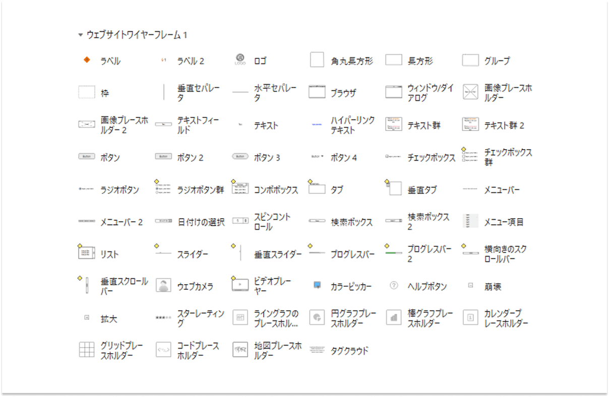 ワイヤーフレーム作成の素材