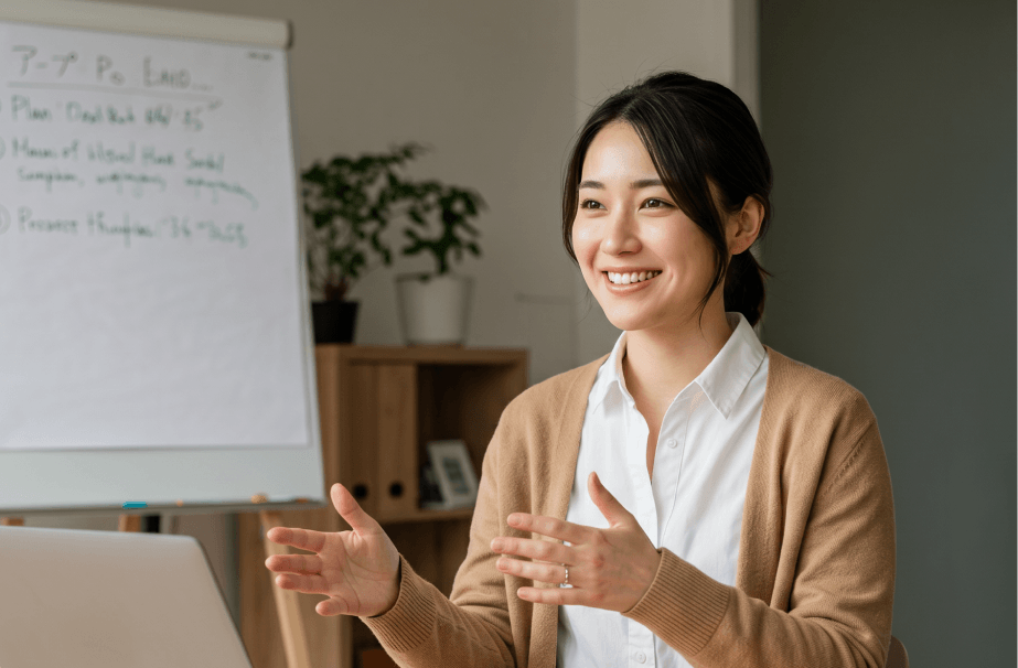 ミーティング中に要件共有を行う担当者