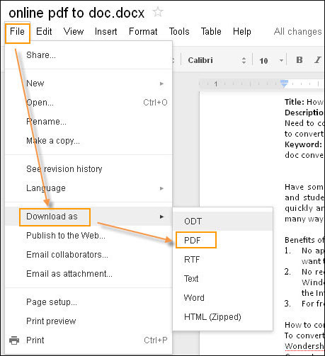 Google docs pdf 