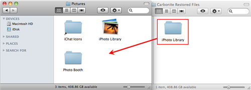move iphoto library