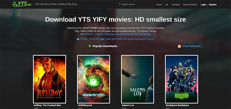 Torrent（トレント）：代表的なトラッカーサイト:YTS.MX  