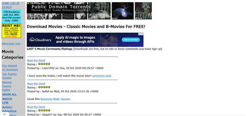 Torrent（トレント）：代表的なトラッカーサイト:Public Domain Torrents  