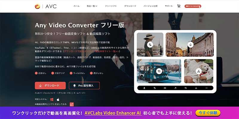 Any Video Converter フリー版