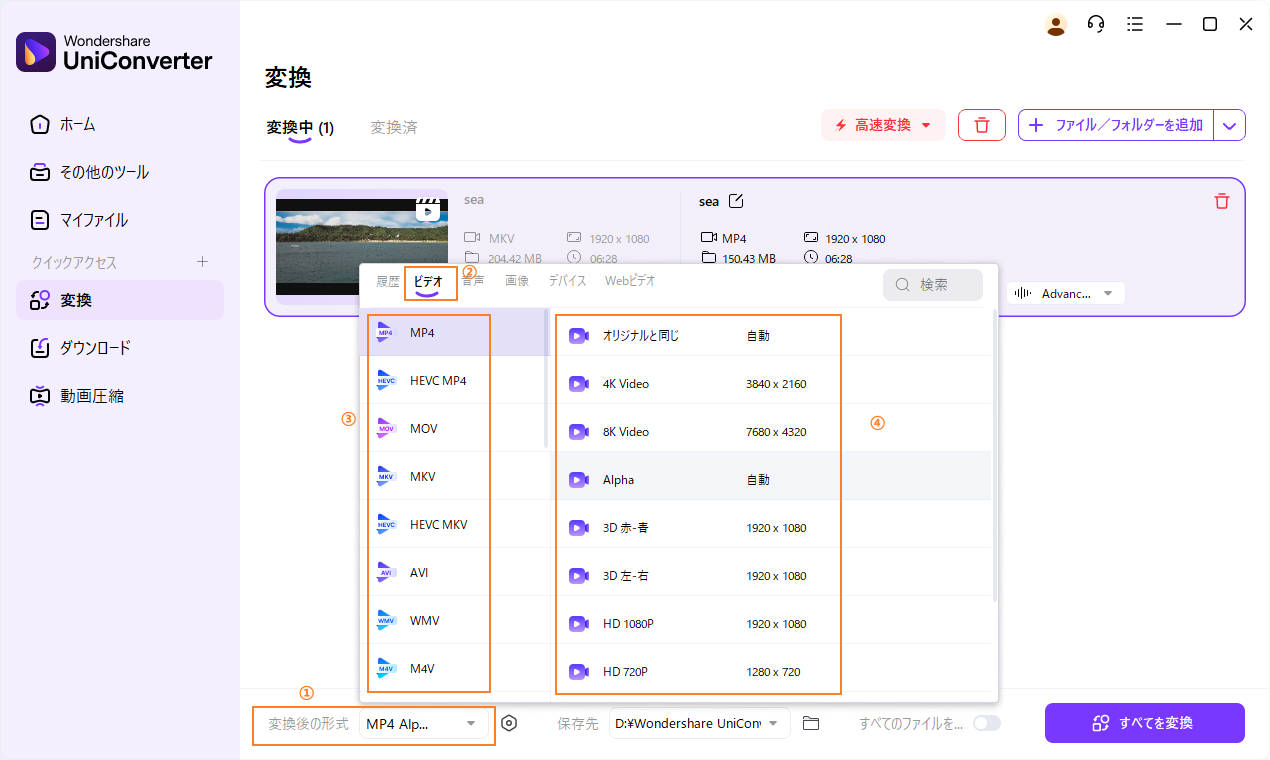 DVDを様々な形式に変換する方法：出力形式