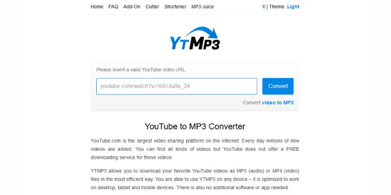 YouTube MP3ダウンロードサイト：YTMP3