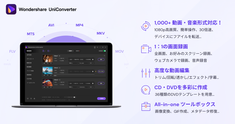 youtube動画をmp3に変換するソフト：UniConverter