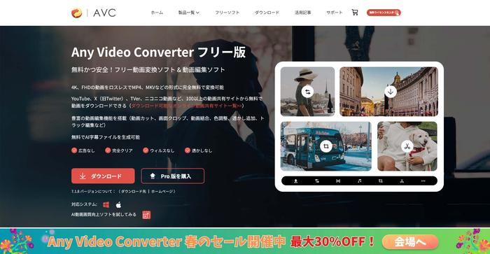Any Video Converterフリー版