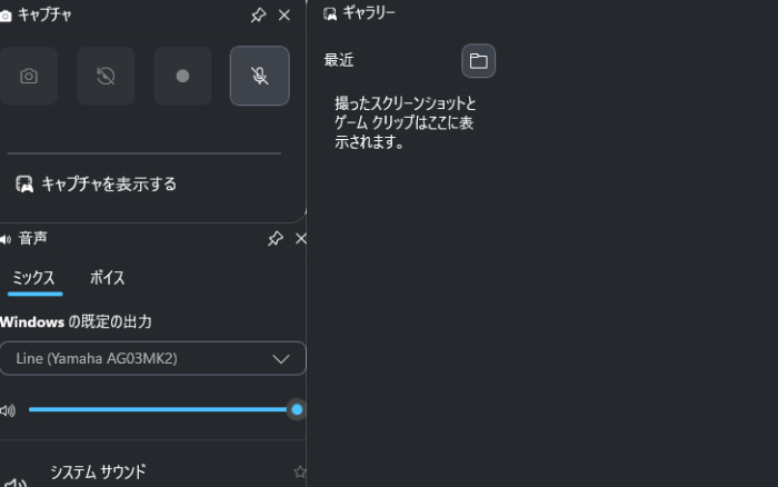 画面収録ソフトのトップ画面