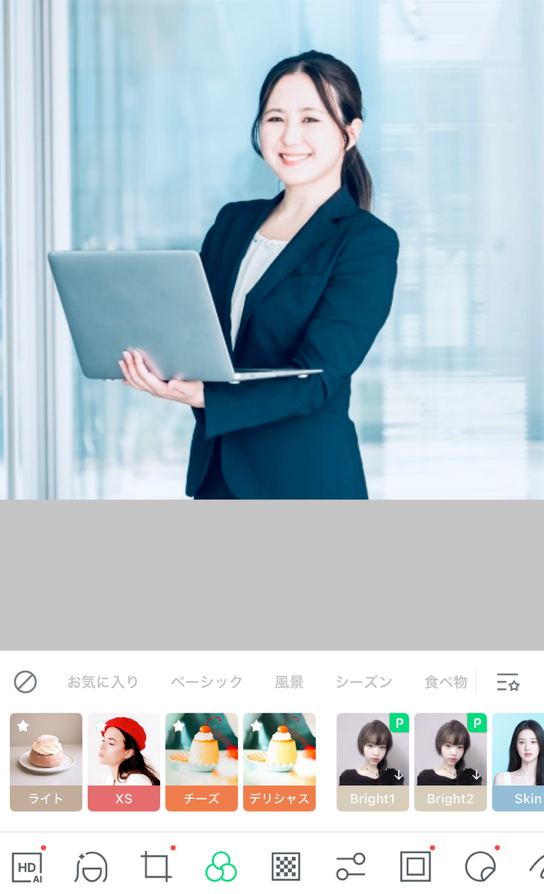 LINE Cameraの加工画面