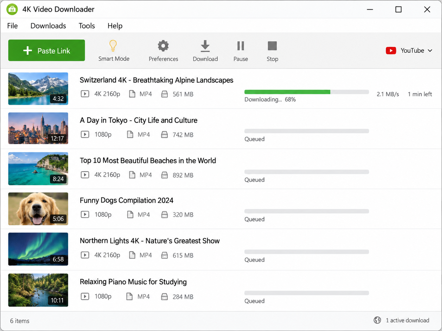 YouTube MP3ダウンロードソフト：4KVideodownloader