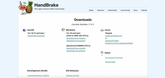 HandBrakeの操作画面