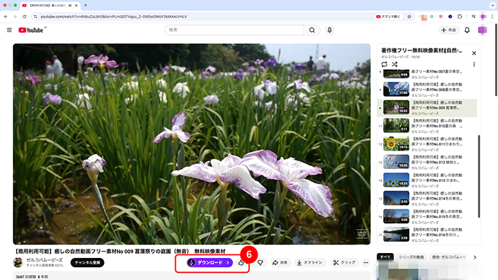 「ダウンロード」ボタンのクリック