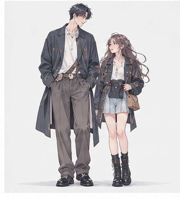 アニメ風の推しとの身長差AI画像