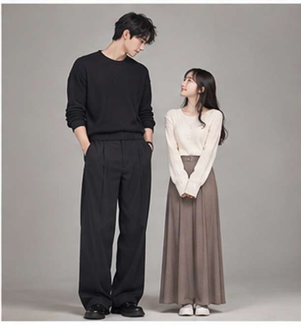 実写風の推しとの身長差AI画像